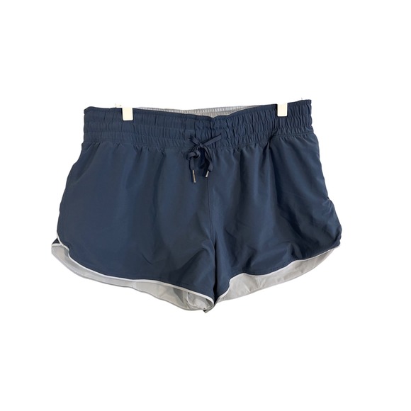 Lululemon Running Shorts Athletic Lightweight Lined Blue White no tag Size 14 - Picture 1 of 5